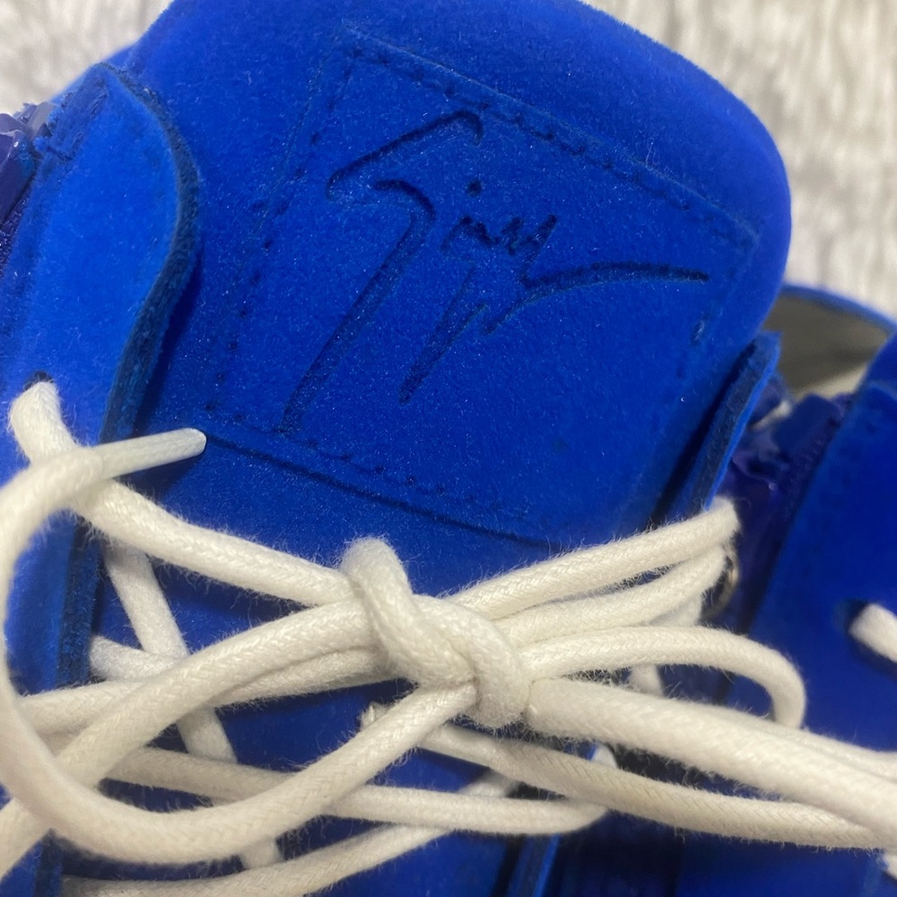 Giuseppe Zanotti Kriss Velvet Sneakers Blue - Picture 6 of 17
